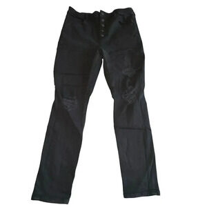 American Eagle size‎ 16 Black Jeans Super Hi-Rise Jeggings Button Fly Distressed